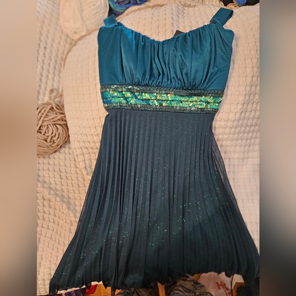 Blue Green Homecoming Dress